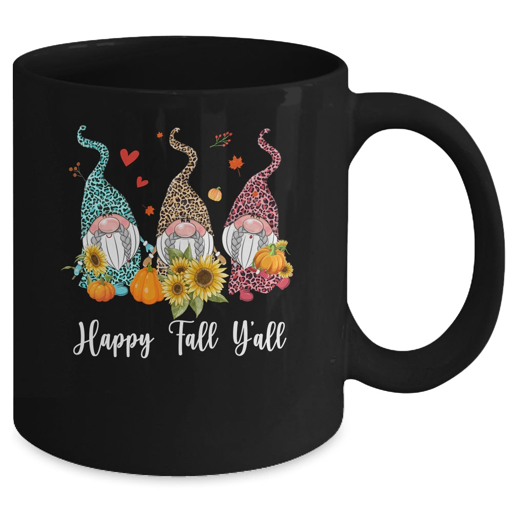 Happy Fall Y'all Gnome Leopard Pumpkin Funny Autumn Gnomes Mug Coffee Mug | Teecentury.com