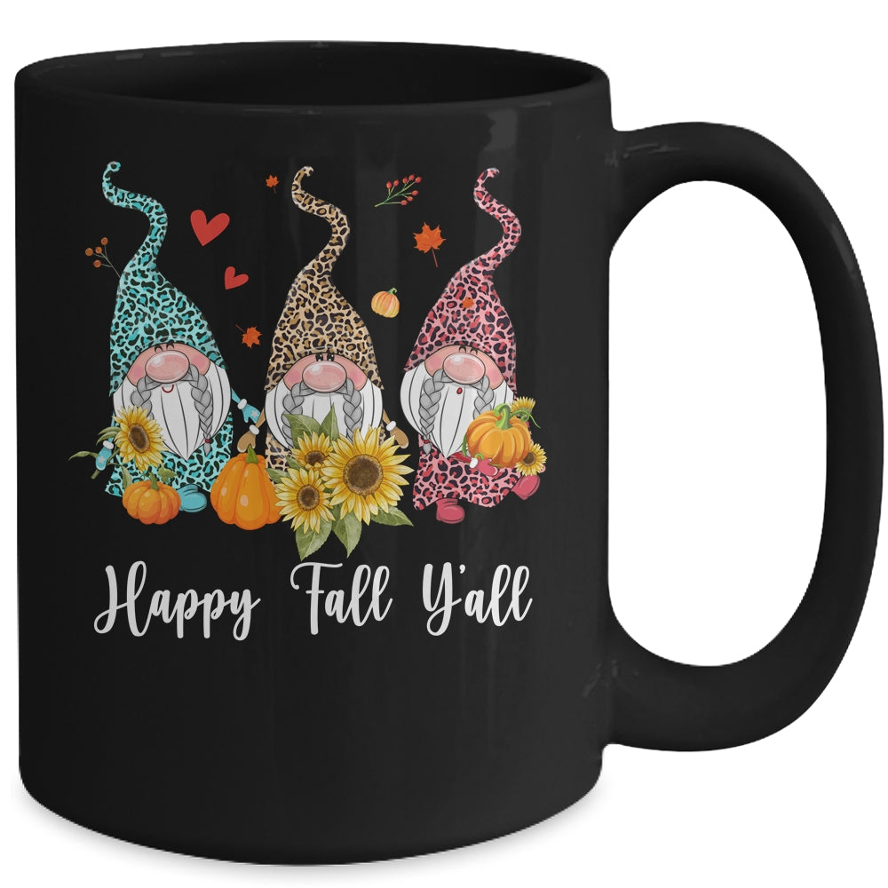 Happy Fall Y'all Gnome Leopard Pumpkin Funny Autumn Gnomes Mug Coffee Mug | Teecentury.com