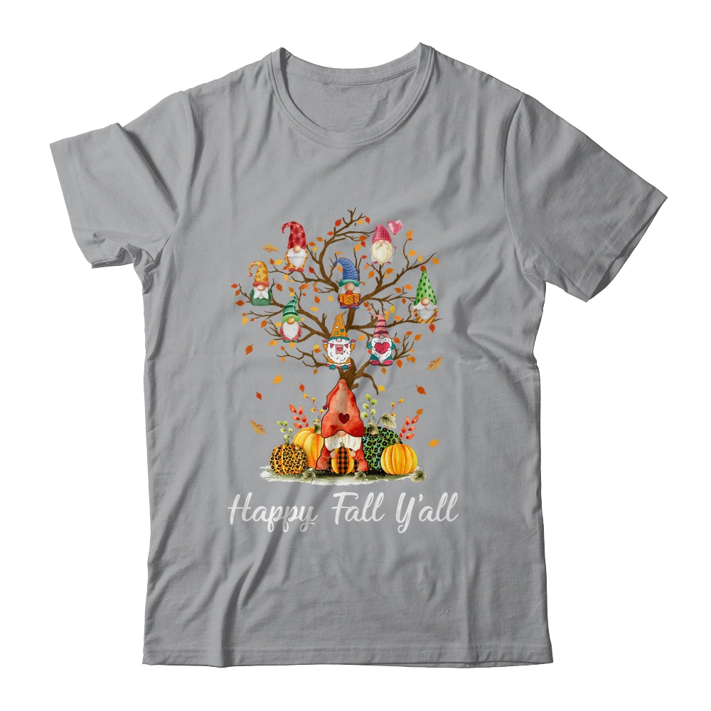 Happy Fall Yall Gnomes Pumpkin Autumn Tree Thanksgiving Shirt & Hoodie | teecentury