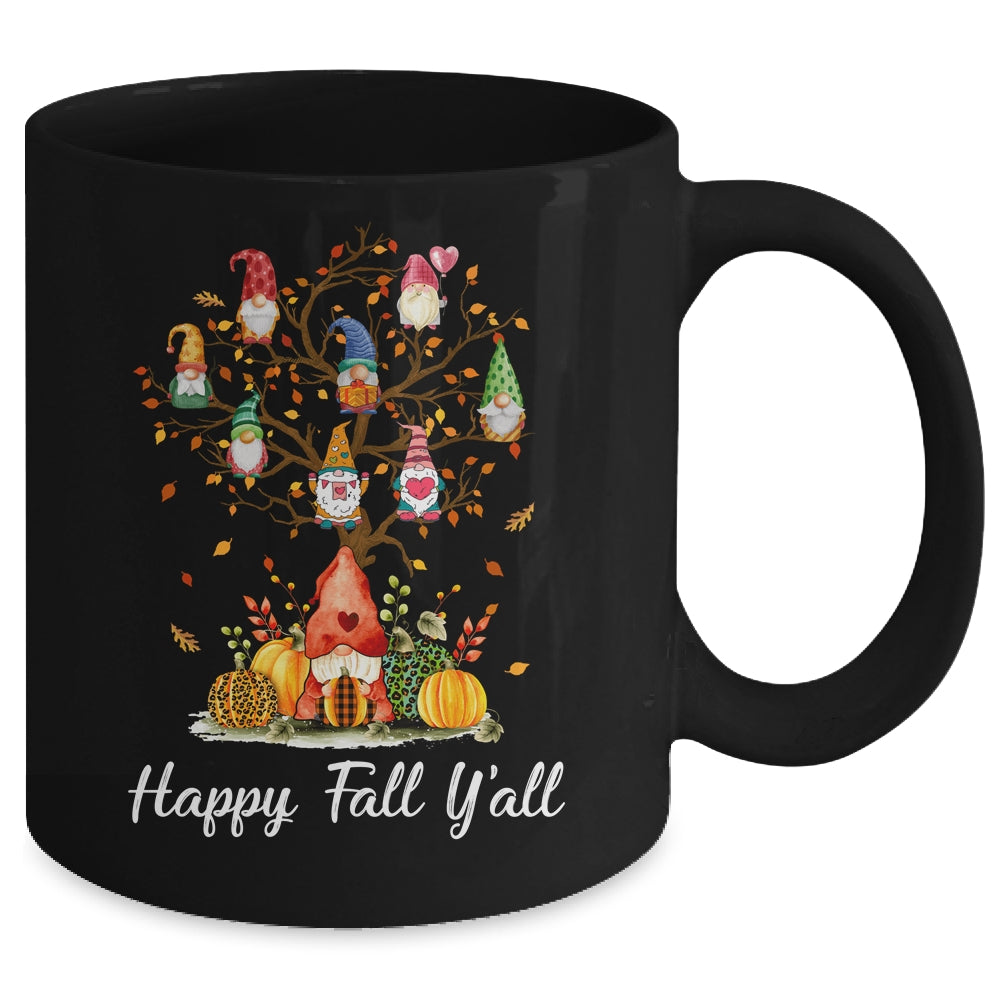 Happy Fall Yall Gnomes Pumpkin Autumn Tree Thanksgiving Mug | teecentury