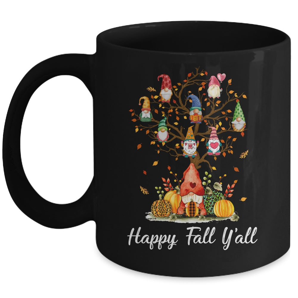 Happy Fall Yall Gnomes Pumpkin Autumn Tree Thanksgiving Mug | teecentury