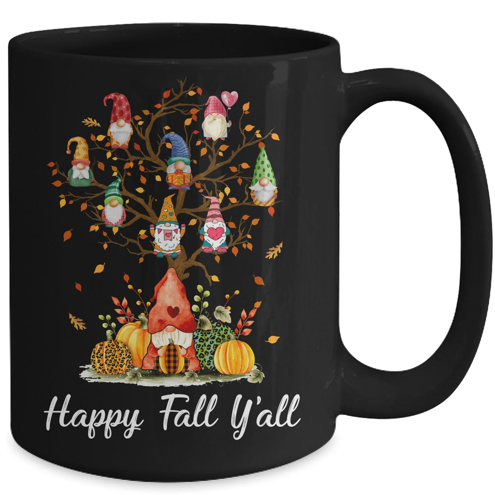 Happy Fall Yall Gnomes Pumpkin Autumn Tree Thanksgiving Mug | teecentury