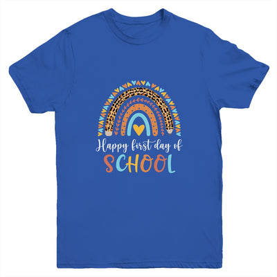 Happy First Day Of School Funny Leopard Rainbow Youth Youth Shirt | Teecentury.com