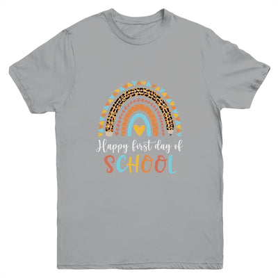 Happy First Day Of School Funny Leopard Rainbow Youth Youth Shirt | Teecentury.com