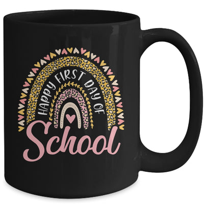 Happy First Day Of School Leopard Rainbow Back To School Mug | teecentury