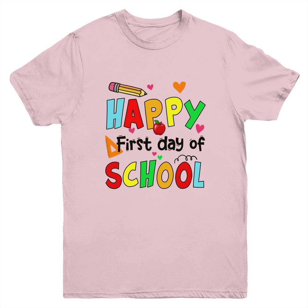 Happy First Day Of School Teacher Back To School Boys Girls Youth Shirt | teecentury