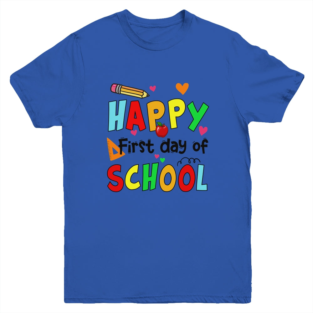 Happy First Day Of School Teacher Back To School Boys Girls Youth Shirt | teecentury
