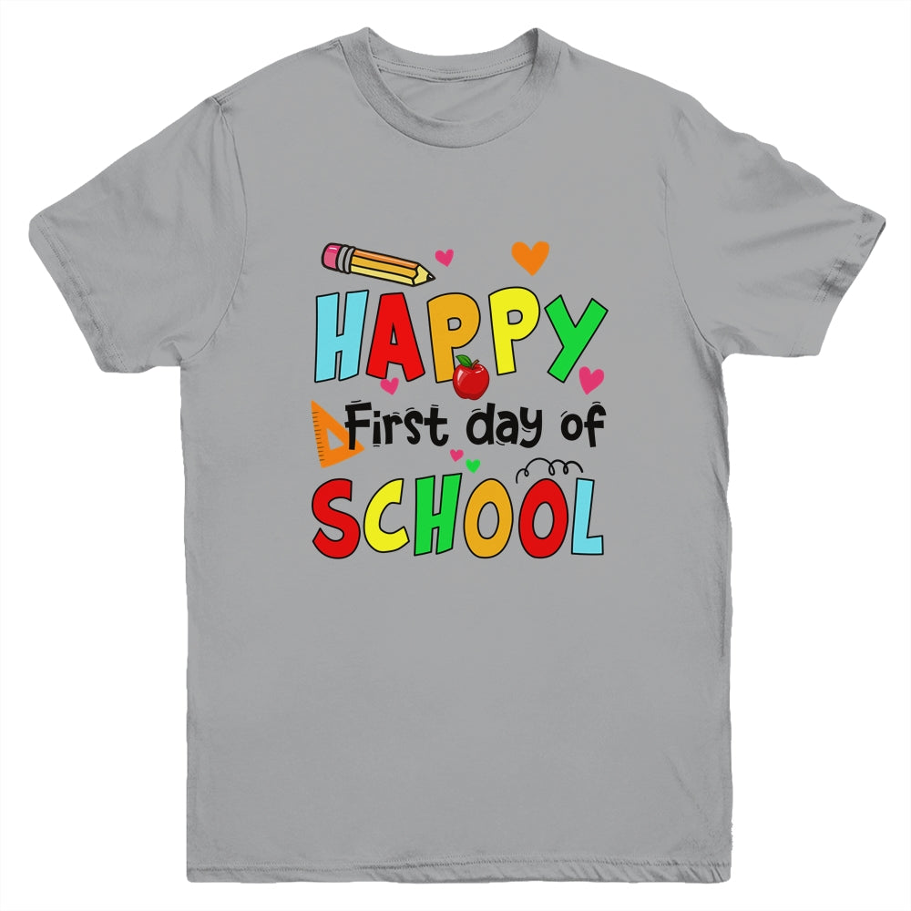 Happy First Day Of School Teacher Back To School Boys Girls Youth Shirt | teecentury