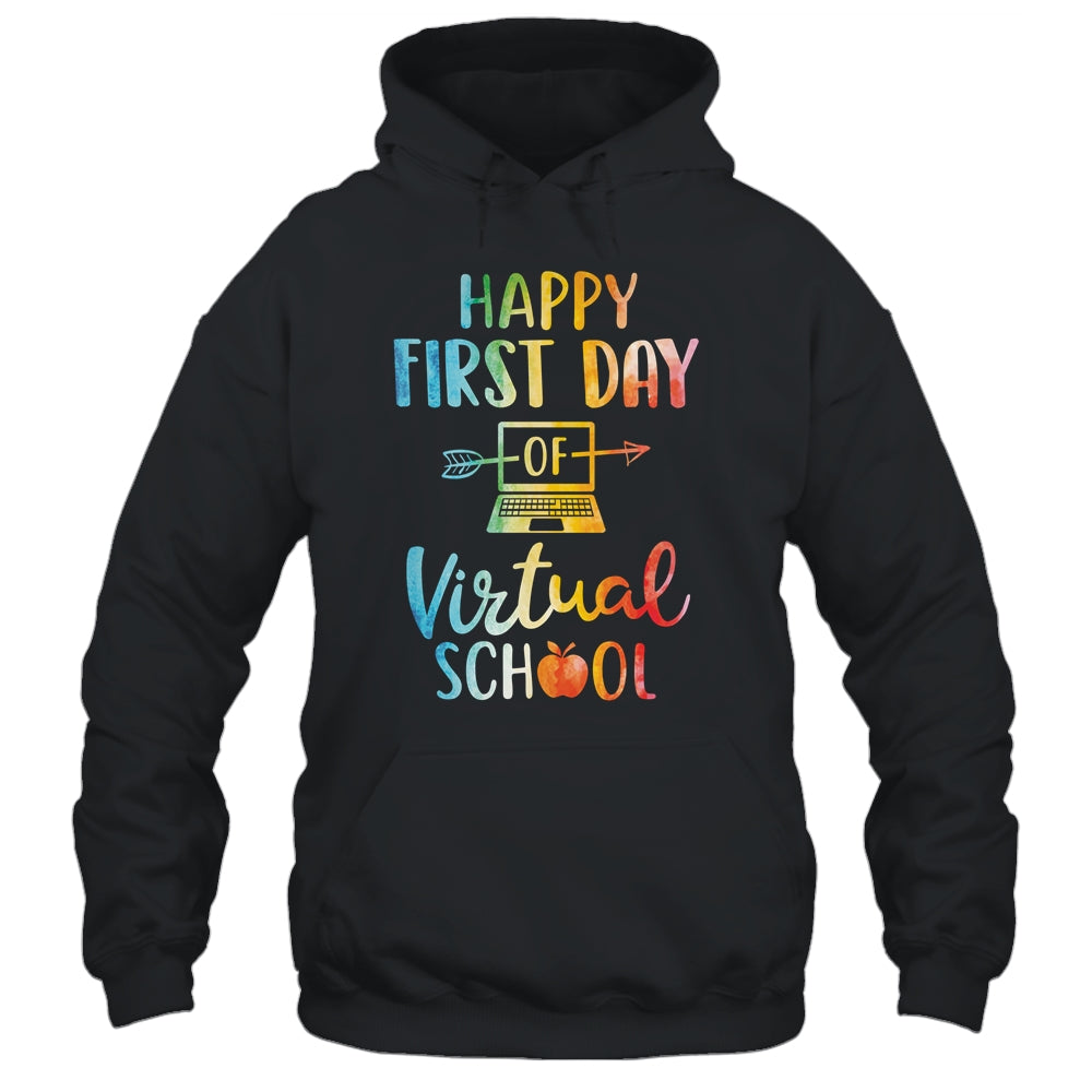 Happy First Day of Virtual School Teacher Online Teaching T-Shirt & Hoodie | Teecentury.com