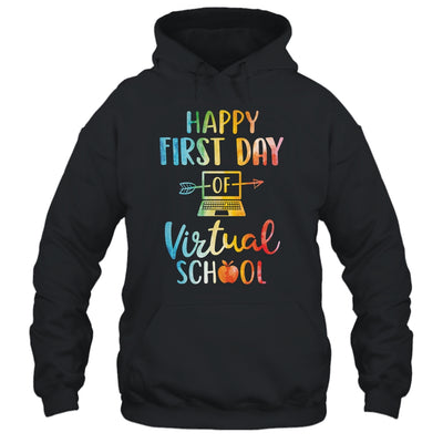 Happy First Day of Virtual School Teacher Online Teaching T-Shirt & Hoodie | Teecentury.com