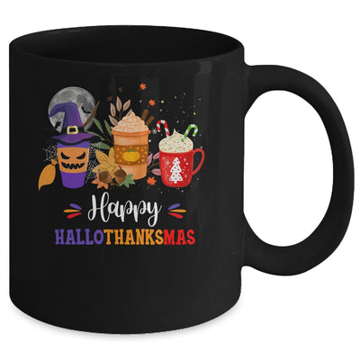 Happy Hallothanksmas Coffee Latte Halloween Thanksgiving Mug | teecentury