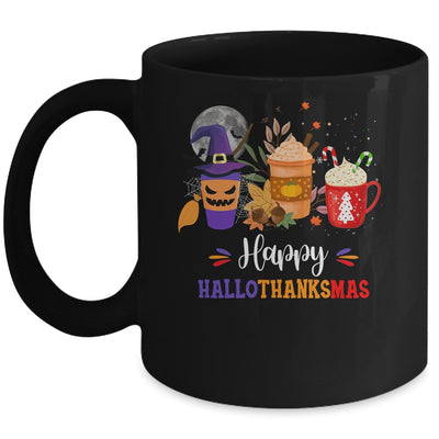 Happy Hallothanksmas Coffee Latte Halloween Thanksgiving Mug | teecentury
