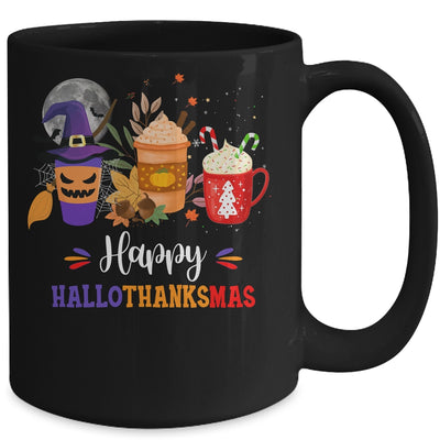 Happy Hallothanksmas Coffee Latte Halloween Thanksgiving Mug | teecentury