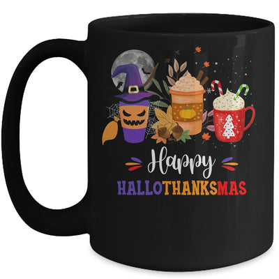 Happy Hallothanksmas Coffee Latte Halloween Thanksgiving Mug | teecentury