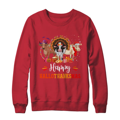 Happy Hallothanksmas Cow Turkey Halloween Thanksgiving Gifts T-Shirt & Sweatshirt | Teecentury.com