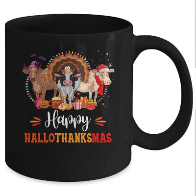 Happy Hallothanksmas Cow Turkey Halloween Thanksgiving Gifts Mug Coffee Mug | Teecentury.com