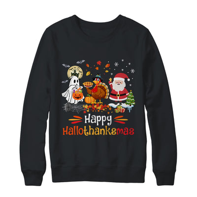 Happy Hallothanksmas Ghost Turkey Pumpkin Christmas Santa Shirt & Sweatshirt | teecentury