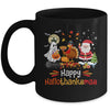 Happy Hallothanksmas Ghost Turkey Pumpkin Christmas Santa Mug | teecentury