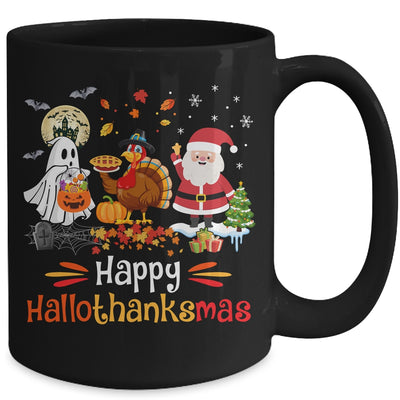 Happy Hallothanksmas Ghost Turkey Pumpkin Christmas Santa Mug | teecentury
