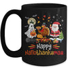 Happy Hallothanksmas Ghost Turkey Pumpkin Christmas Santa Mug | teecentury