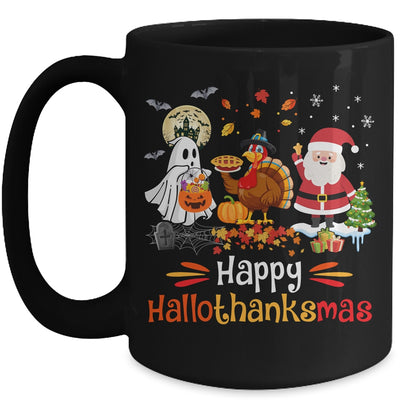 Happy Hallothanksmas Ghost Turkey Pumpkin Christmas Santa Mug | teecentury