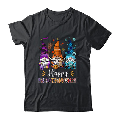 Happy Hallothanksmas Gnomes Halloween Thanksgiving Christmas Shirt & Hoodie | teecentury