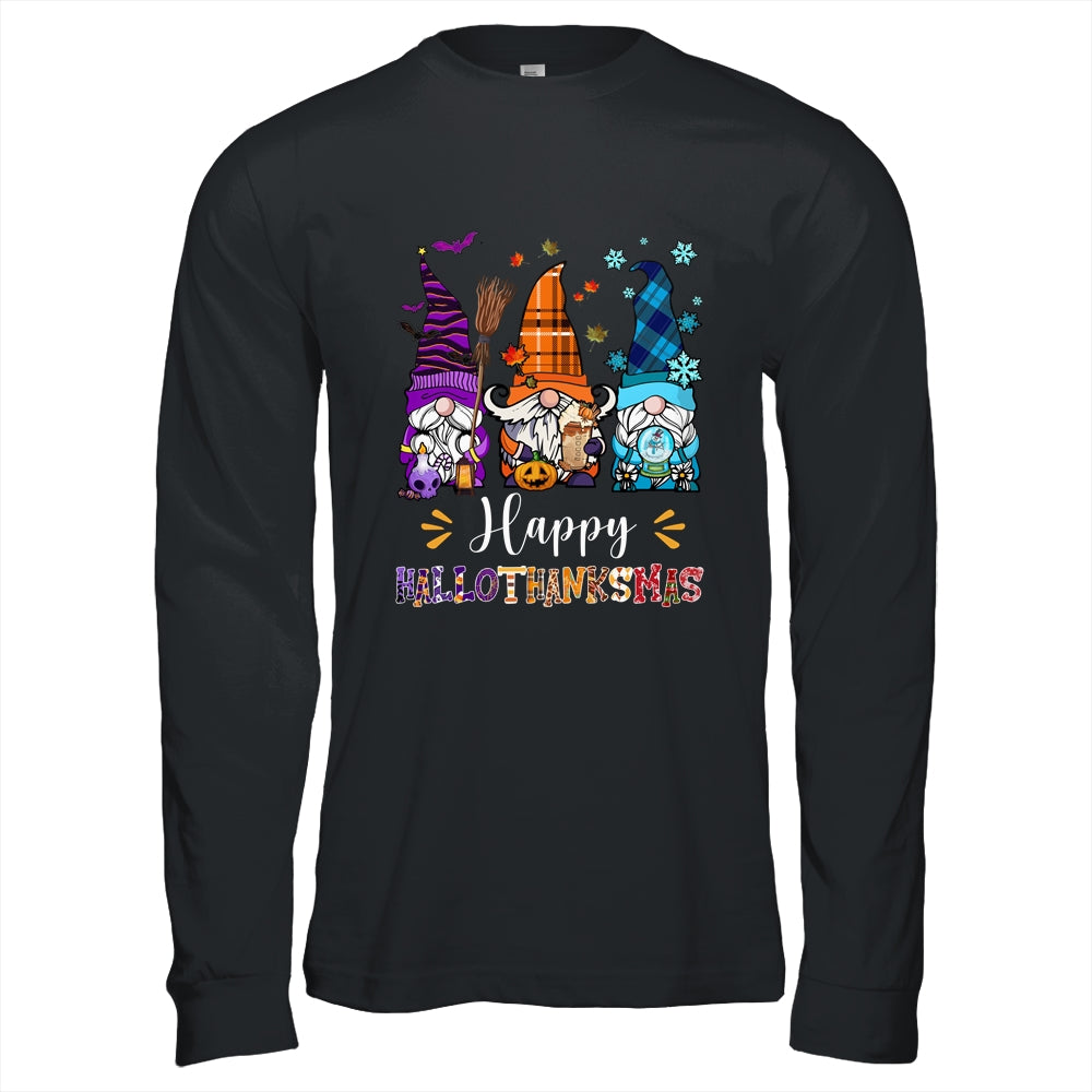 Happy Hallothanksmas Gnomes Halloween Thanksgiving Christmas Shirt & Hoodie | teecentury