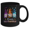 Happy Hallothanksmas Gnomes Halloween Thanksgiving Christmas Mug | teecentury