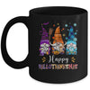 Happy Hallothanksmas Gnomes Halloween Thanksgiving Christmas Mug | teecentury