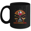 Happy Hallothanksmas Halloween Thanksgiving Wine Turkey Mug Coffee Mug | Teecentury.com