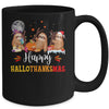 Happy Hallothanksmas Sloth Xmas Thanksgiving Halloween Mug | teecentury