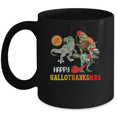 Happy Hallothanksmas Thanksgiving Dinosaur T-Rex Turkey Mug Coffee Mug | Teecentury.com