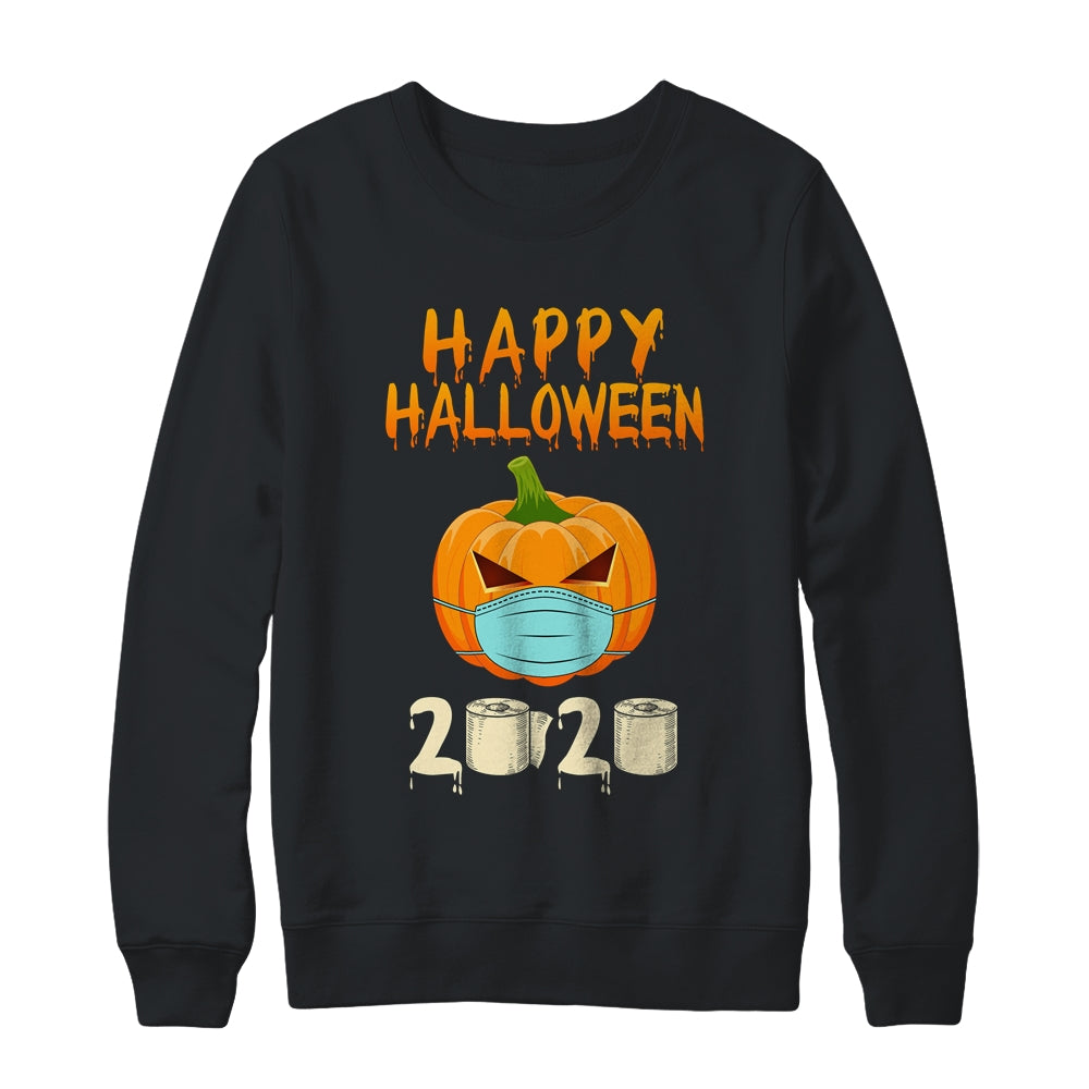 Happy Halloween 2020 Pumpkin Mask Funny Quarantine Gift T-Shirt & Sweatshirt | Teecentury.com