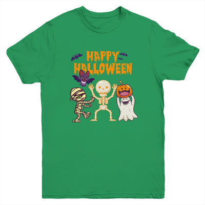 Happy Halloween Skeleton Pumpkin Ghost Cute Kids Boys Girls Youth Youth Shirt | Teecentury.com