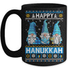 Happy Hanukkah Ugly Christmas Gnome Gnomies Menorah Dreidel Mug Coffee Mug | Teecentury.com