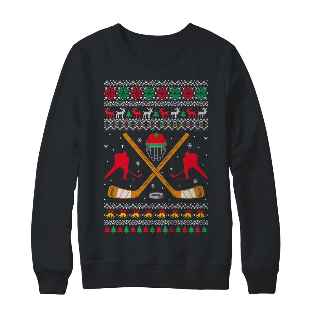 Happy Hockeydays Ugly Christmas Xmas Hockey Men Boys Kids Shirt & Sweatshirt | teecentury