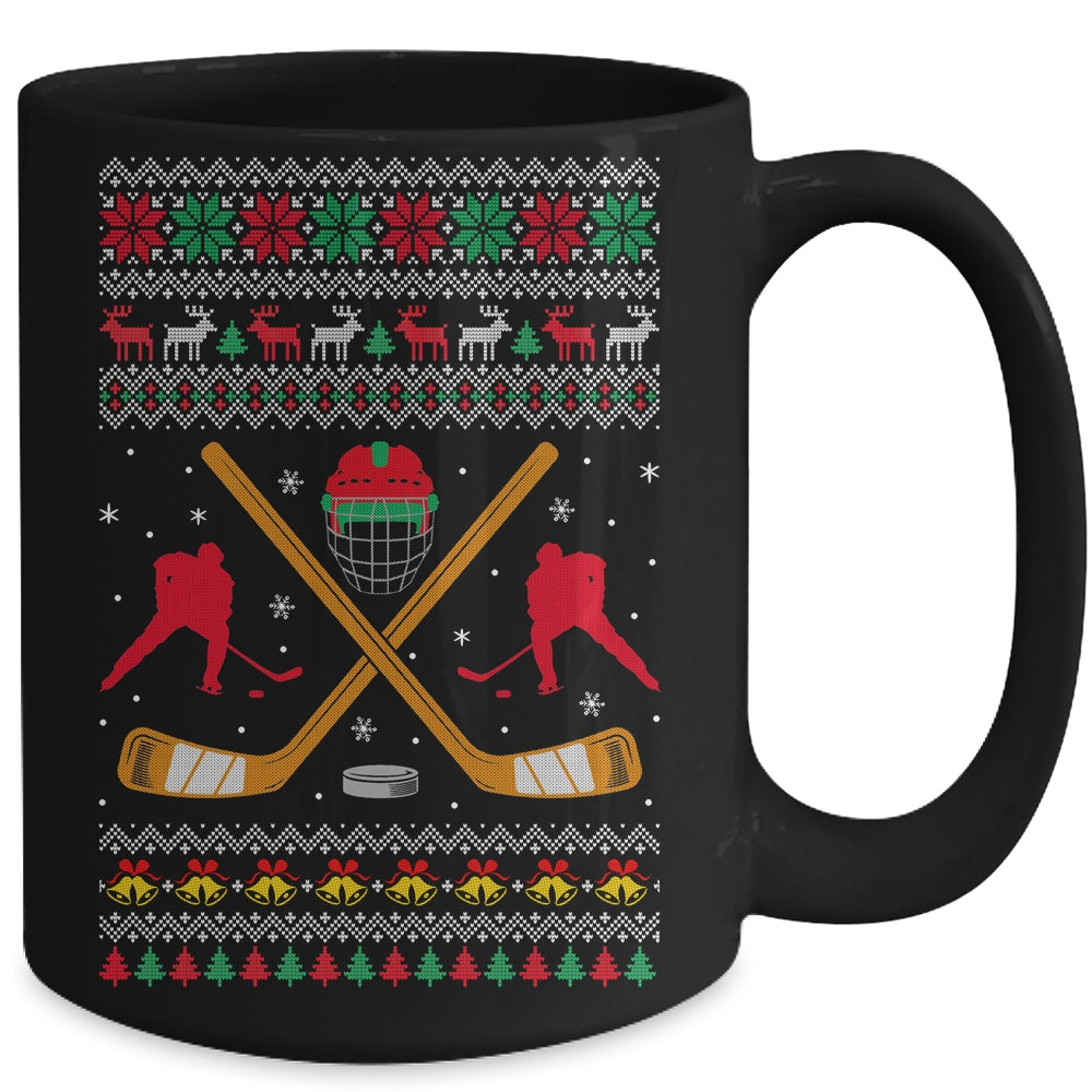 Happy Hockeydays Ugly Christmas Xmas Hockey Men Boys Kids Mug | teecentury