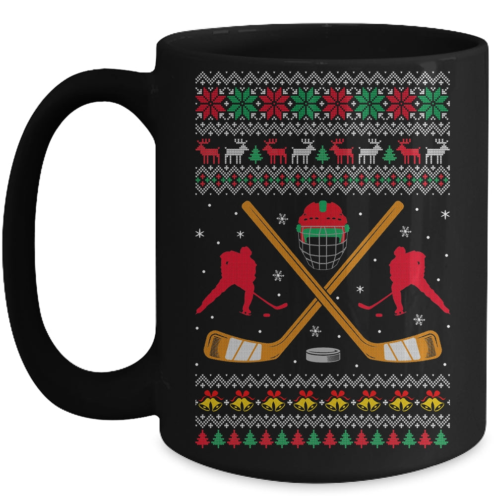 Happy Hockeydays Ugly Christmas Xmas Hockey Men Boys Kids Mug | teecentury