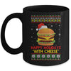 Happy Holidays With Cheese Christmas Cheeseburger Gift Mug Coffee Mug | Teecentury.com