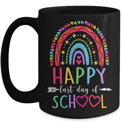 Happy Last Day Of School Teacher Student Graduation Rainbow Mug | teecentury