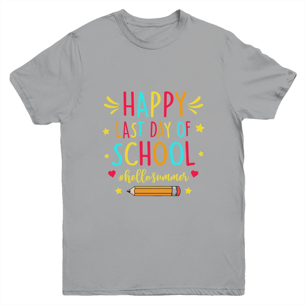 Happy Last Day Of School funny Hello Summer Teacher Student Youth Shirt | teecentury