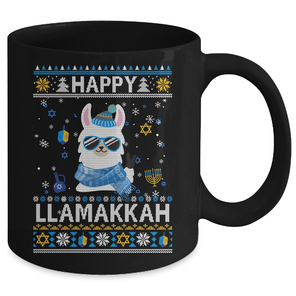 Happy Llamakkah Llama Ugly Hanukkah Ugly Sweater Mug Coffee Mug | Teecentury.com