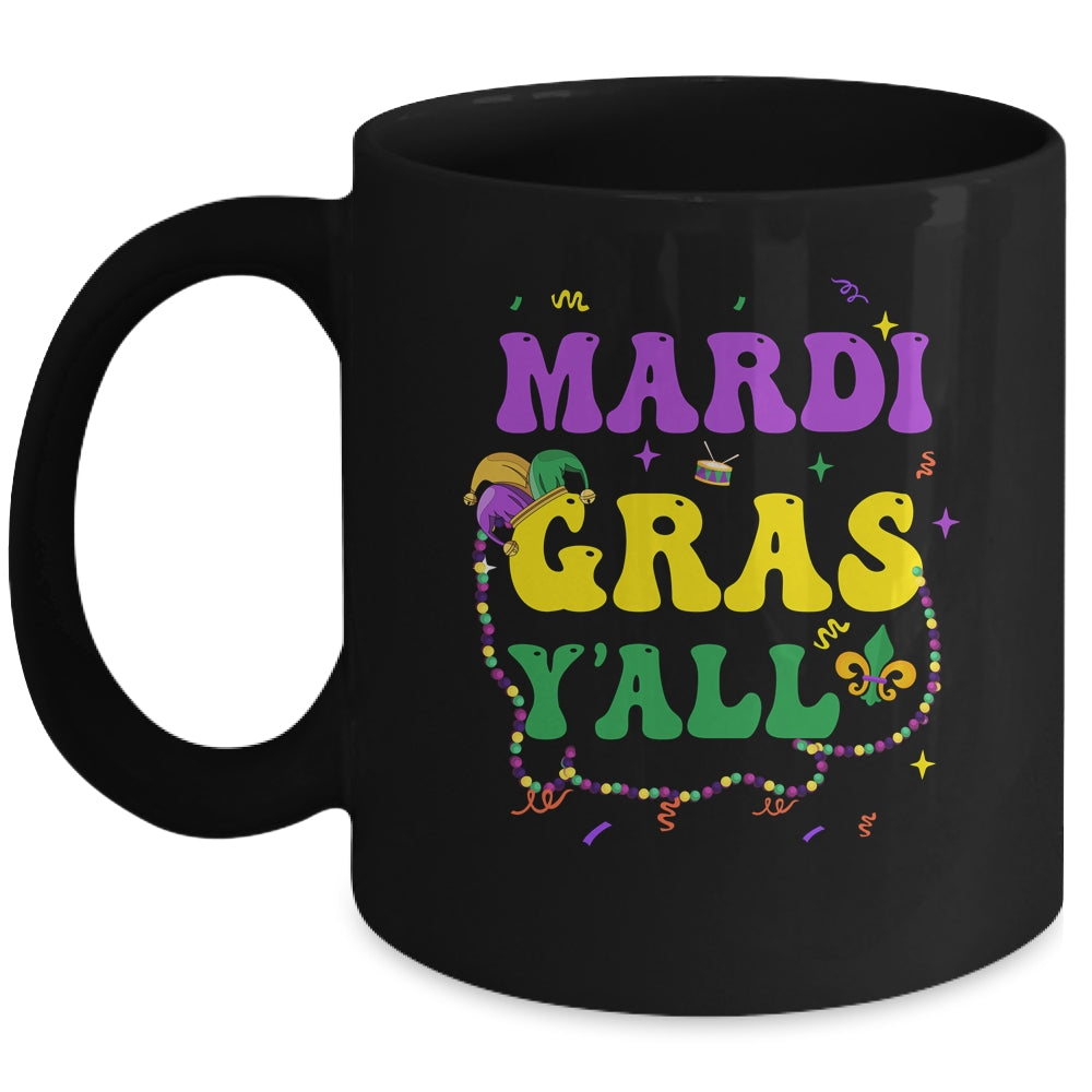 Happy Mardi Gras Y'all Vintage Mardi Gras Party Festival Mug | teecentury