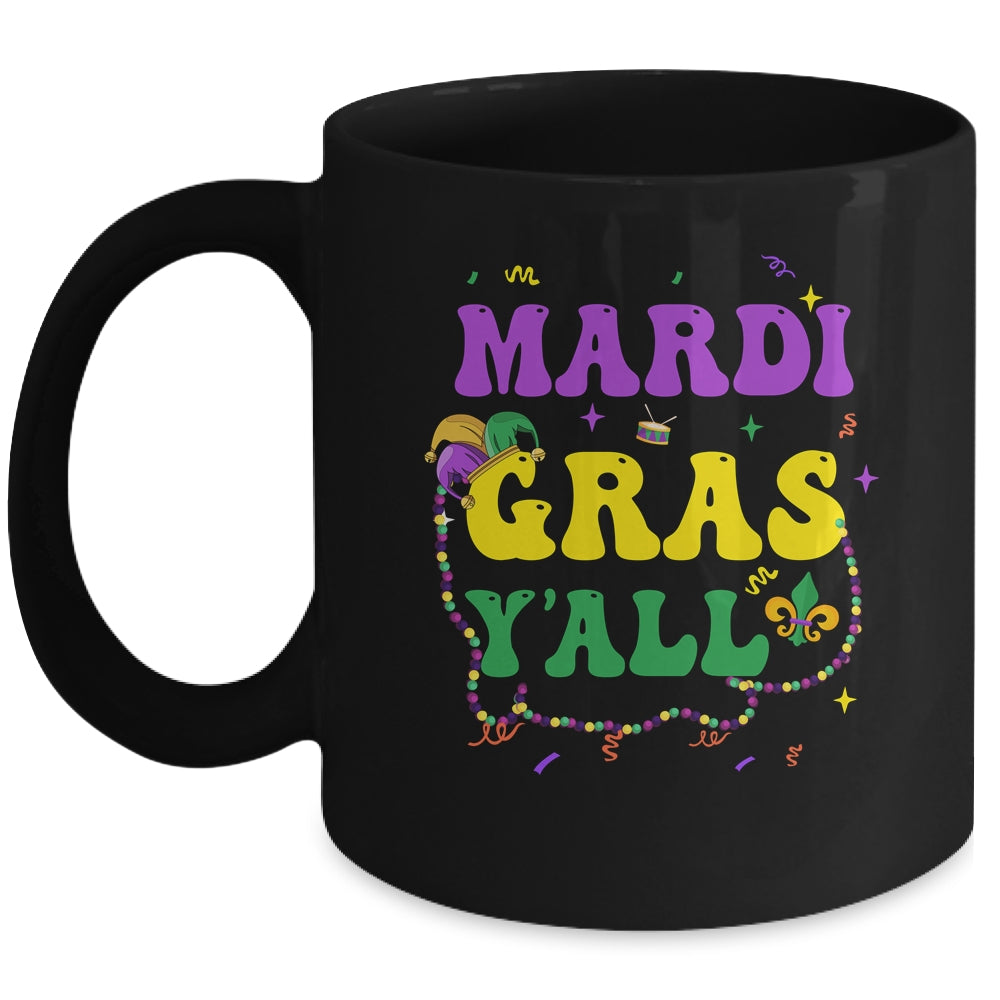 Happy Mardi Gras Y'all Vintage Mardi Gras Party Festival Mug | teecentury