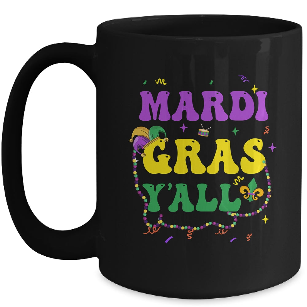 Happy Mardi Gras Y'all Vintage Mardi Gras Party Festival Mug | teecentury