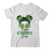 Happy Saint Patricks Day Messy Bun Hair Saint Paddys Girls Shirt & Tank Top | teecentury