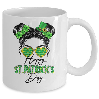 Happy Saint Patricks Day Messy Bun Hair Saint Paddys Girls Mug | teecentury