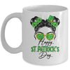 Happy Saint Patricks Day Messy Bun Hair Saint Paddys Girls Mug | teecentury