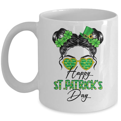 Happy Saint Patricks Day Messy Bun Hair Saint Paddys Girls Mug | teecentury