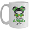 Happy Saint Patricks Day Messy Bun Hair Saint Paddys Girls Mug | teecentury